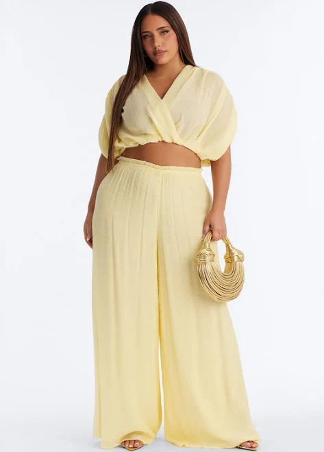 matching set Fashion Nova Cropped Linen Pant Set Fashion Nova $41.99