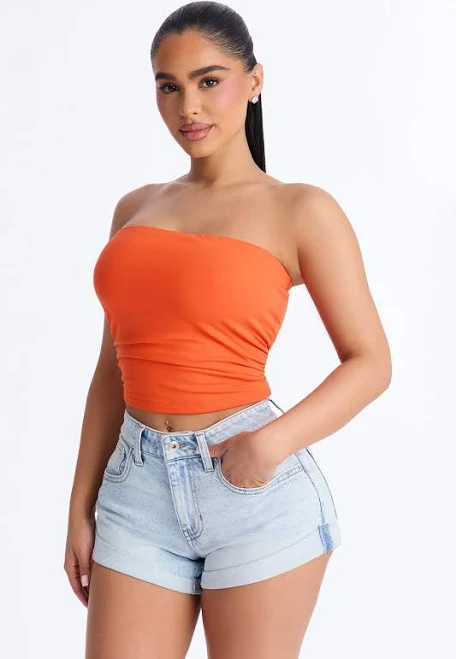 tube top Fashion Nova Double Lined Ruched Strapless Bodysuit Fashion Nova $8