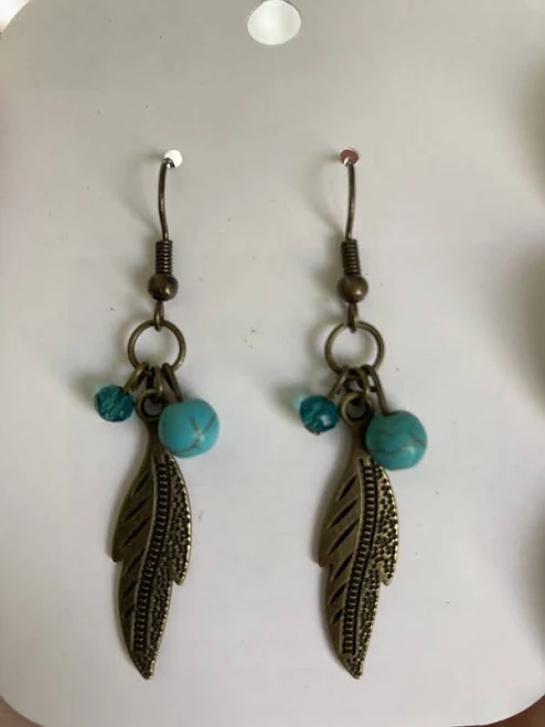 accessory Feather Dangle Earrings Etsy - Seller $9.5