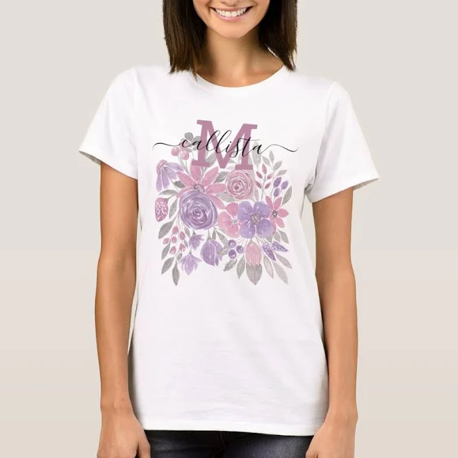 t-shirt Floral Watercolor T-Shirt Zazzle $13.77