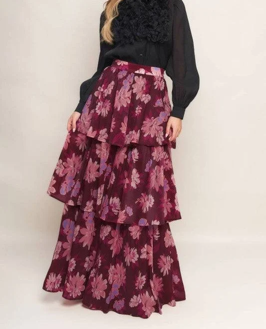 skirt Flying Tomato Floral Layered Maxi Skirt v o g l i o $55