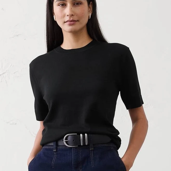 top Forever Short-Sleeve Sweater Banana Republic Factory $30