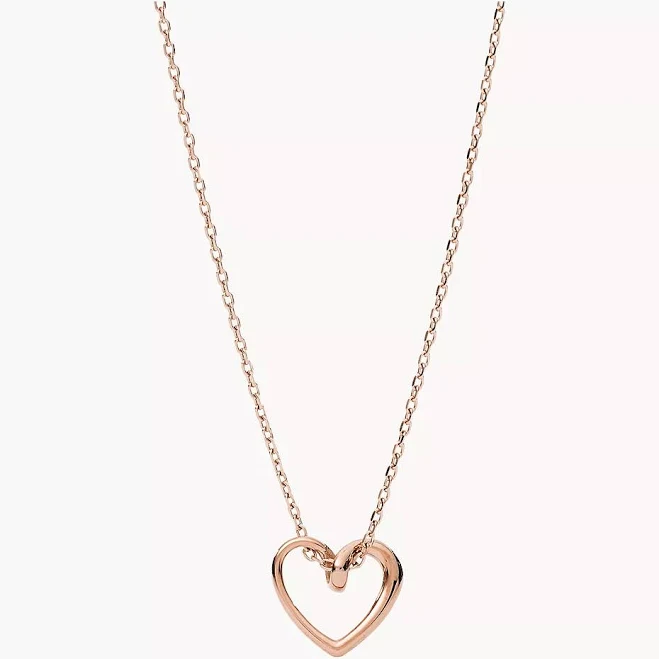accessory Fossil Women's Sawyer Rose Gold-Tone Stainless Steel Pendant Necklace Fossil $27.5