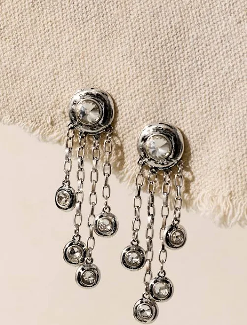 accessory Free People Hidden Gem Statement Silver Earrings Free People $48