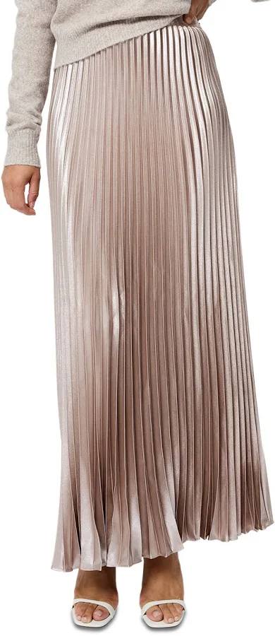 maxi skirt French Connection Women's Marielle Pleated Metallic Satin Maxi Skirt Macy's $44.33