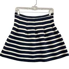 skirt Gap Navy Blue White Striped Pleated A-line Mini Skirt Women XS eBay $22