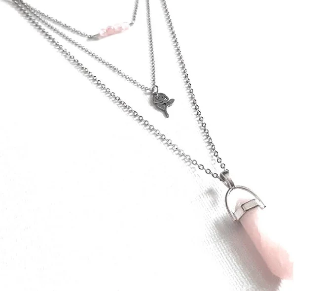 accessory Gemstone & Charm Layered Necklace Set YarnNecklaces $24.99