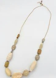 accessory Genuine Stone Mixed Bead Necklace on Genuine Leather Cord Just For You-jfybrand.com $46.98