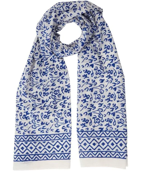 accessory Geometric Boho Hand Block Printed Cotton Scarf Etsy - PassionLilie $24