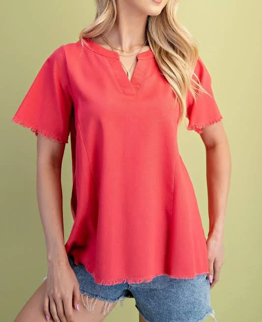 top Gigio Linen Blend Top June Adel $44.99