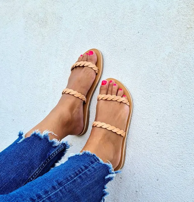 shoes Greek Leather Braided Sandals Etsy - GrecianLeatherGoods $80.61