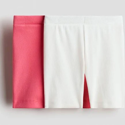 biker shorts H&M Girls 2-Pack Ribbed Bike Shorts H&M $19.99