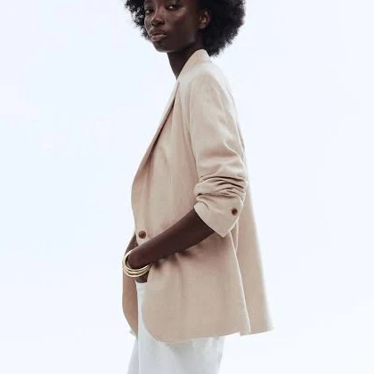 blazer H&M Ladies Linen-Blend Blazer H&M $54.99