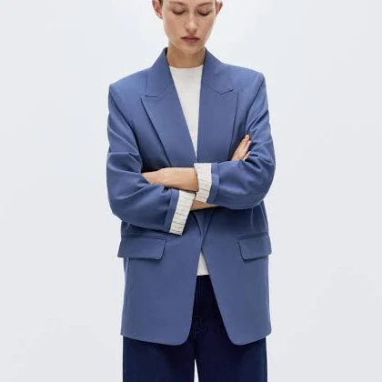 outerwear H&M Women Pigeon blue Throw-on blazer H&M $39.99