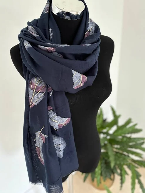 accessory Hand Block Printed Viscose Scarf with Gold Lines Etsy - Seller $22.62