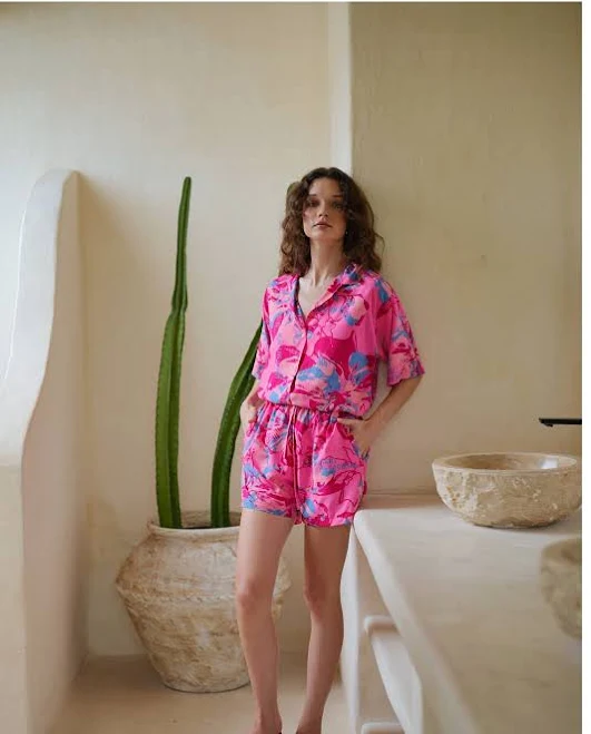 matching set Handmade Floral Rayon Shirt and Shorts Set Etsy - ShopPinkHaley $135