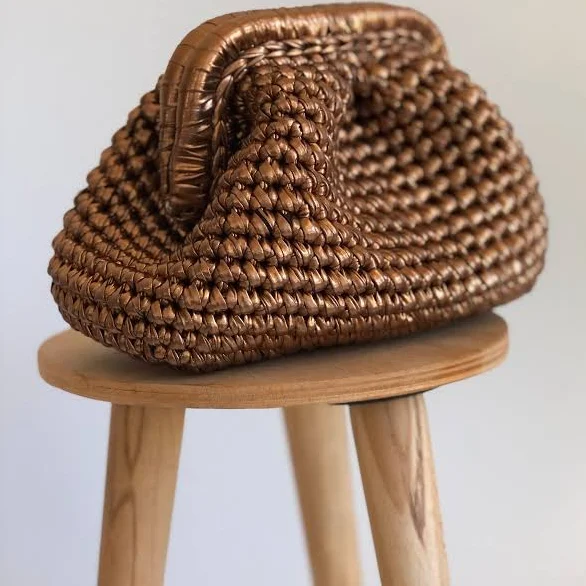 bag Handmade Woven Metallic Pouch Clutch Etsy - HilenisDesign $120