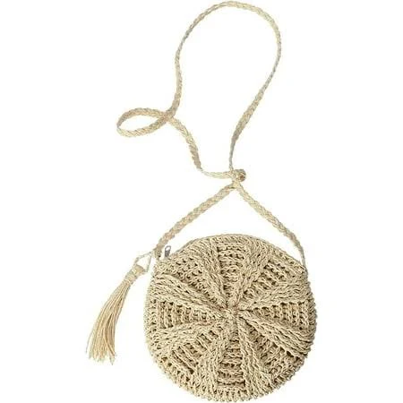 bag Handmade Woven Straw Crossbody Purse with Tassels (ARAZIYT) Walmart - QiXinKu $31.13