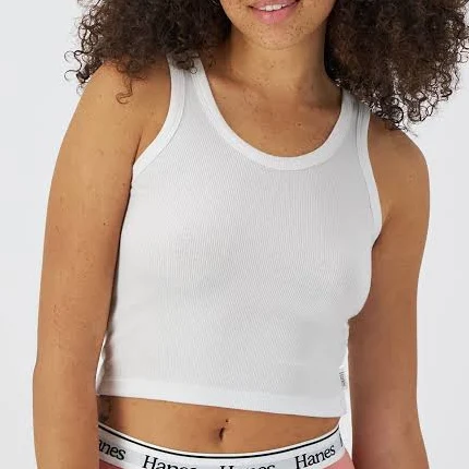 top Hanes Women's Rib Crop Tank Hanes $6.98