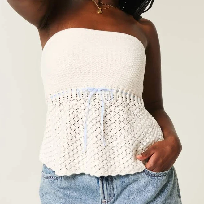 tube top Hollister Women's Crochet-Style Strapless Tube Top Hollister Co - Official $21.99