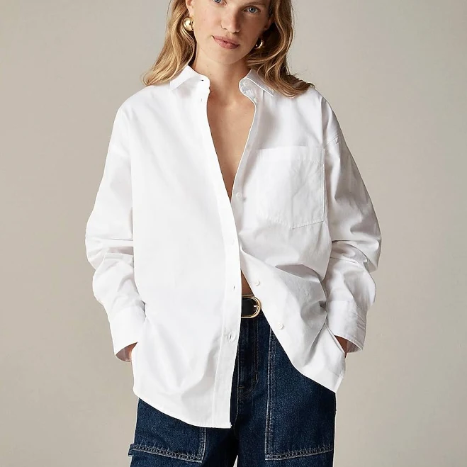 button down shirt J.Crew Women's Étienne Oversized Oxford Shirt J.Crew $89.5