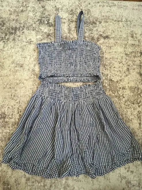 matching set Japna Women's 2-piece Gingham Crop Top & Shorts Set In Blue & White eBay - threeofhearts $25.99