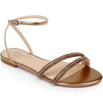 shoes Jewel Badgley Mischka Roslyn Metallic Crystal Ankle Strap Sandals Badgley Mischka Web $65