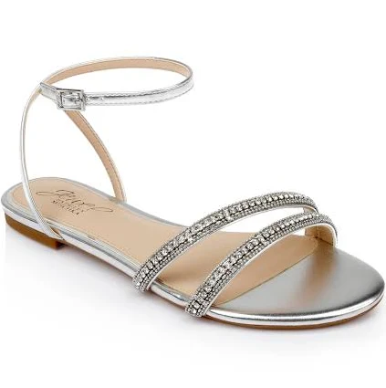shoes Jewel Badgley Mischka Roslyn Metallic Crystal Ankle Strap Sandals Badgley Mischka Web $65