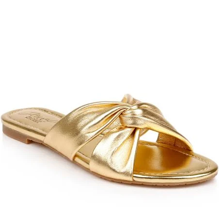 shoes Jewel Badgley Mischka Women's Nicolet Flat Slide Sandals Badgley Mischka Web $53