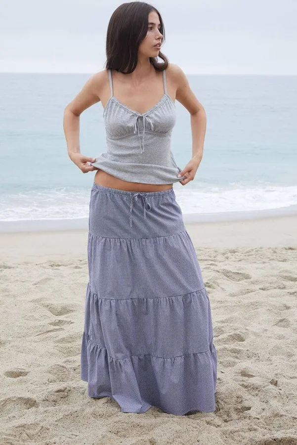 maxi skirt John Galt Women's Blue Gingham Nadia Maxi Skirt PacSun $38