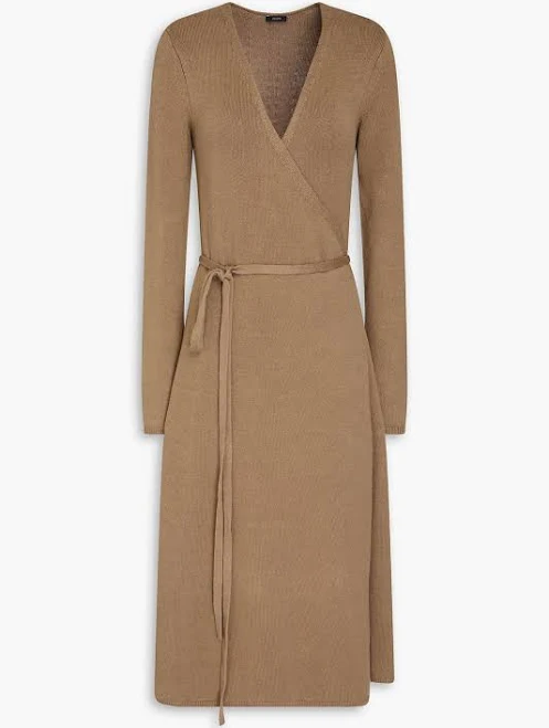 dress Joseph Linen-blend midi wrap dress - Women - Taupe Dresses - S THE OUTNET $239