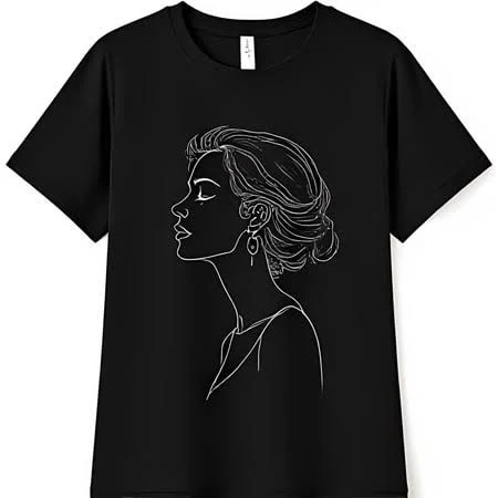 top JUNFPRINTEE Minimalist Line Drawing T-Shirt Walmart - shanghaijiyu $9.99