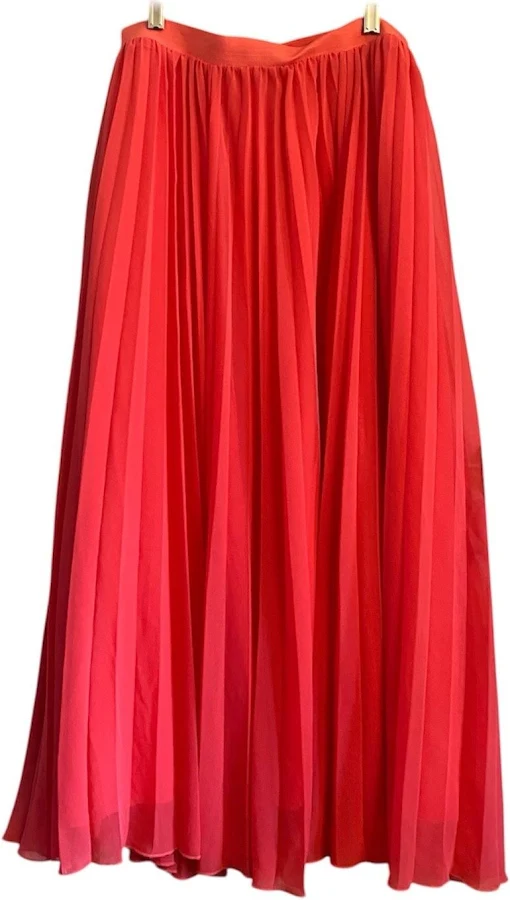 maxi skirt Kaktus Bright Coral Pleated Maxi Skirt, Size L eBay $20