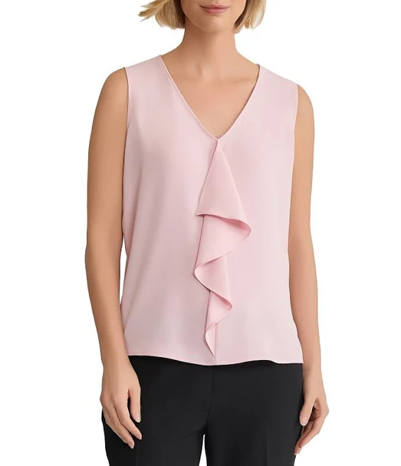 sleeveless top Kasper Women's Cascade Ruffle Sleeveless Top Dillard's $39.53