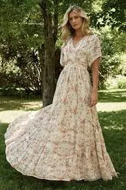 dress Katherine Maxi Dress | Cream + Rust Floral Baltic Born $136