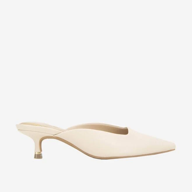 shoes Kenneth Cole | Margo Leather Kitten Heel Mule in WHITECAP LEATHER Kenneth Cole $96.75