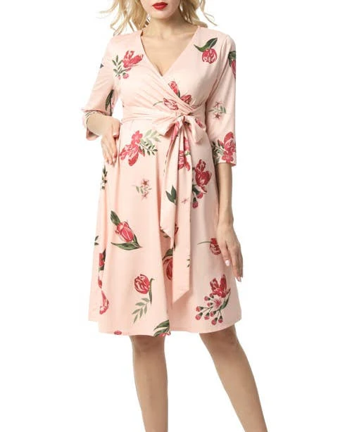 dress Kimi + Kai Women's Kimi and Kai Ashley Floral Faux Wrap Maternity Dress Nordstrom $68