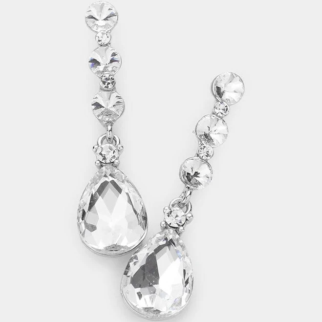 accessory L&M Bling Teardrop and Round Crystal Dangle Earrings lmbling $17