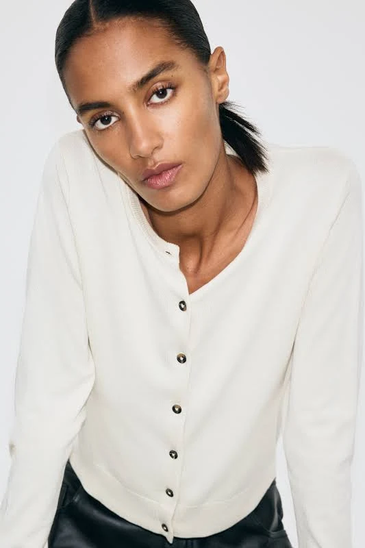 outerwear Ladies H&M Light beige Fine-knit cardigan H&M $14.99