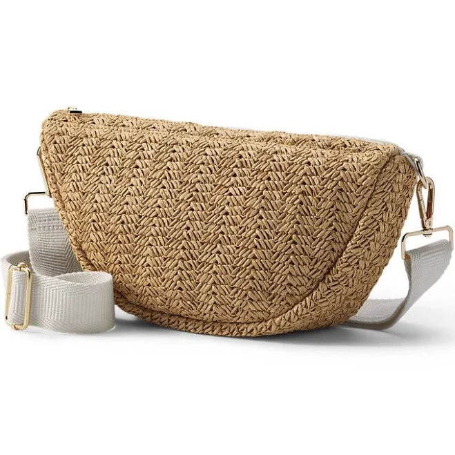 bag Lands' End Women's Straw Crescent Crossbody Bag Lands' End $29.97