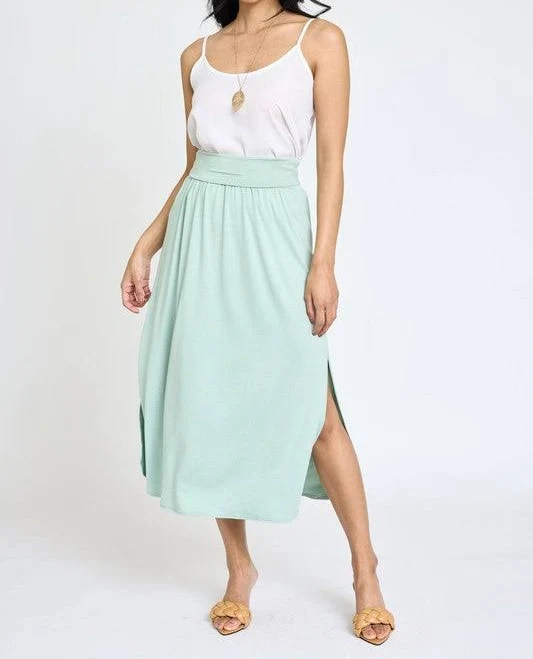 skirt Larissa Side Slit Midi Skirt Lola Boutique $38