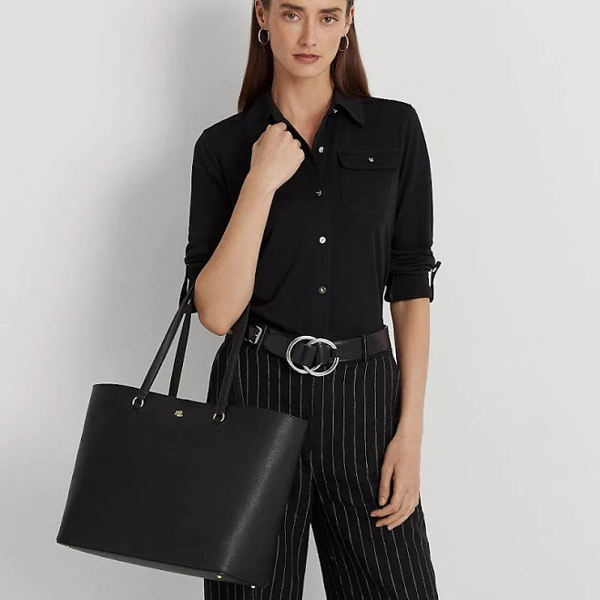 bag Lauren Women's Ralph Lauren Karly Crosshatch Leather Large Tote Ralph Lauren $295
