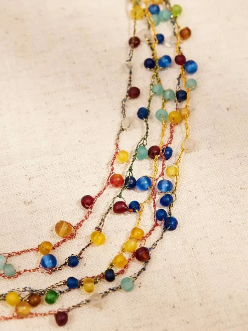 accessory Layered Colourful Bead Necklace Apricot Online $26