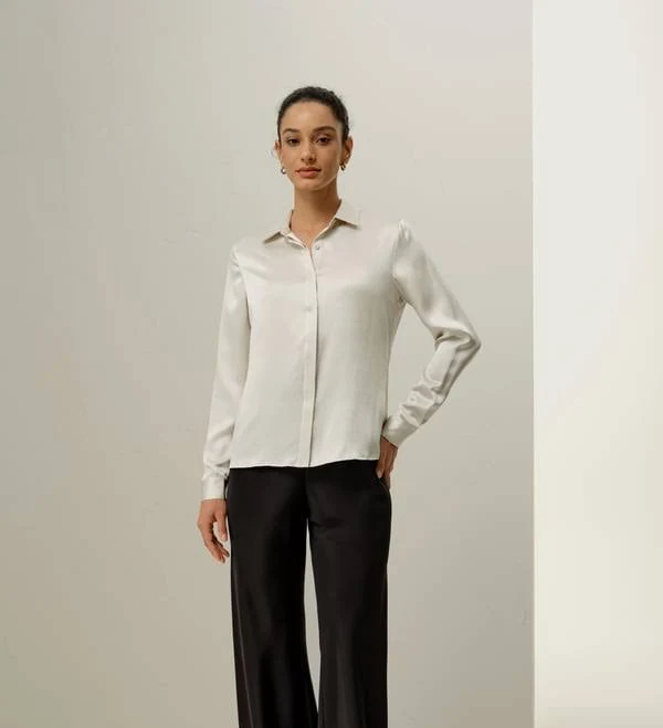 two piece set Lilysilk Women's Silk Charmeuse Shirt LilySilk $104