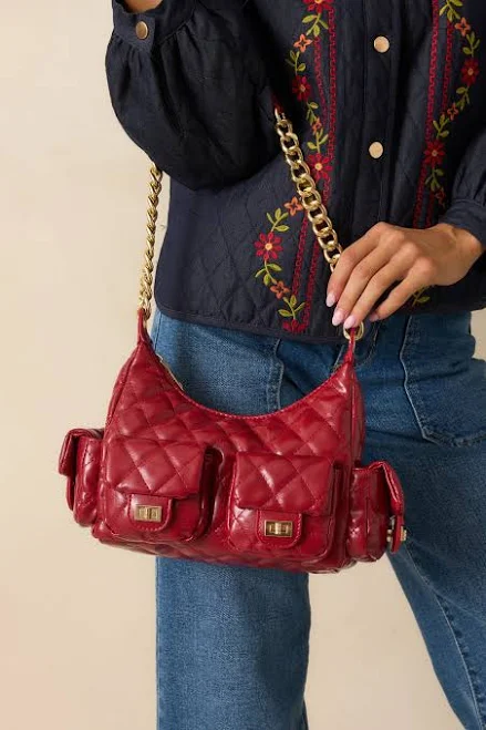 bag Little Something Quilted Faux Leather Handbag Red Dress $69