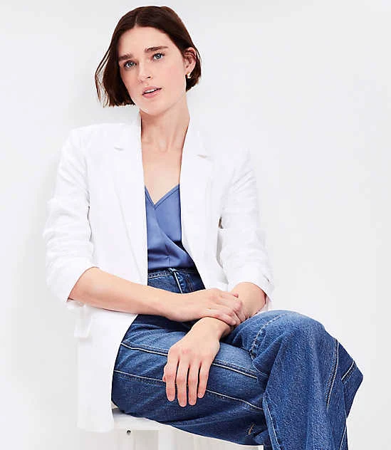 outerwear Loft Women's Oversized Linen Cotton Blazer LOFT $41.95