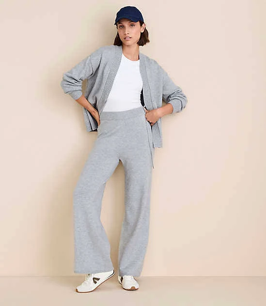 two piece set Lou & Grey Petite Heathered Softened Wide Leg Pants LOFT $47.47