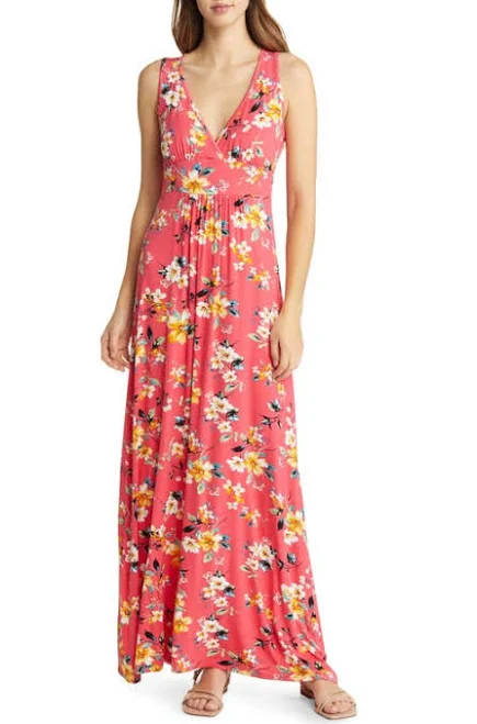 dress Loveappella Women's Floral Print Sleeveless Jersey Maxi Dress Nordstrom $47.6
