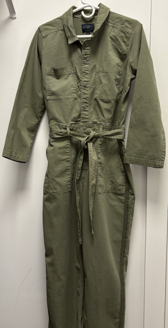 jumpsuit Lucky Brand Utility Jumpsuit Olive Green | Sz 29 | Tie Waist, 6 Pockets, Stripe eBay $24.95