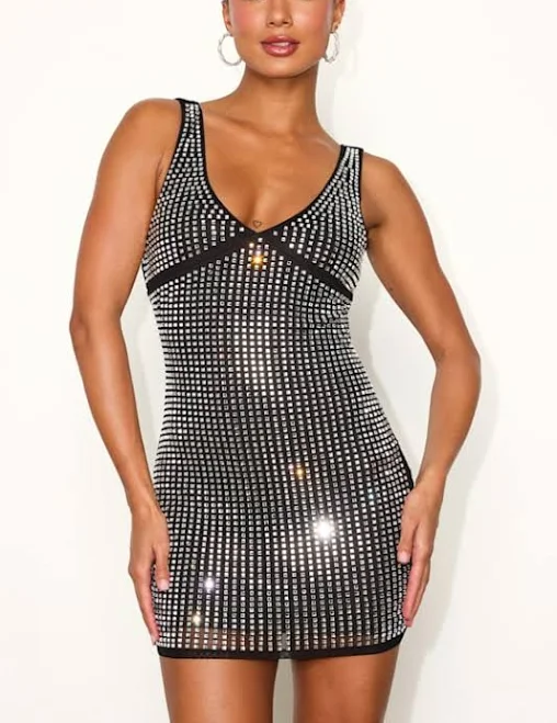 dress Lulus Backless Rhinestone Bodycon Mini Dress Lulus $20